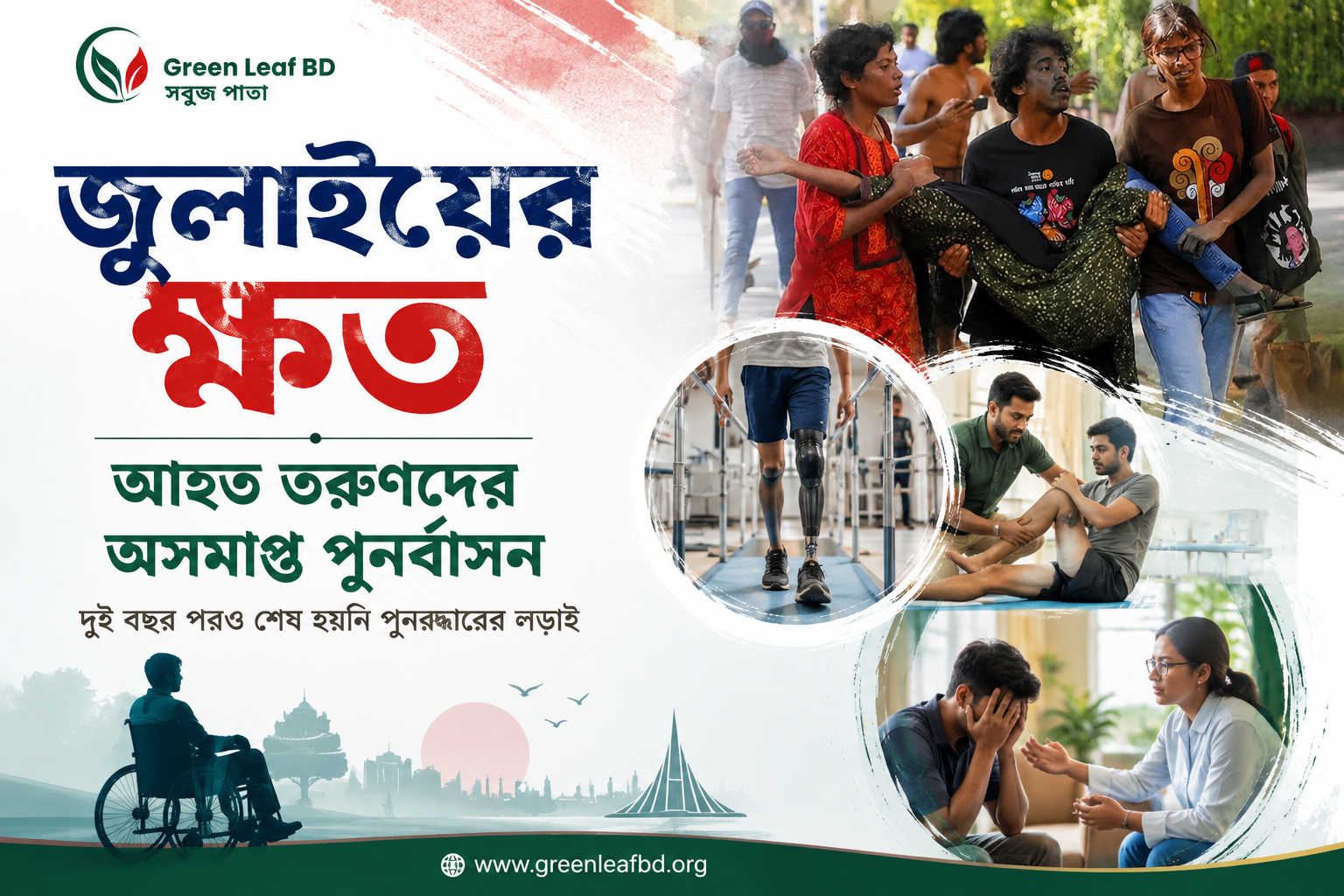 আহত তরুণদের অসমাপ্ত পুনর্বাসনের দুই বছরের বাস্তবতা