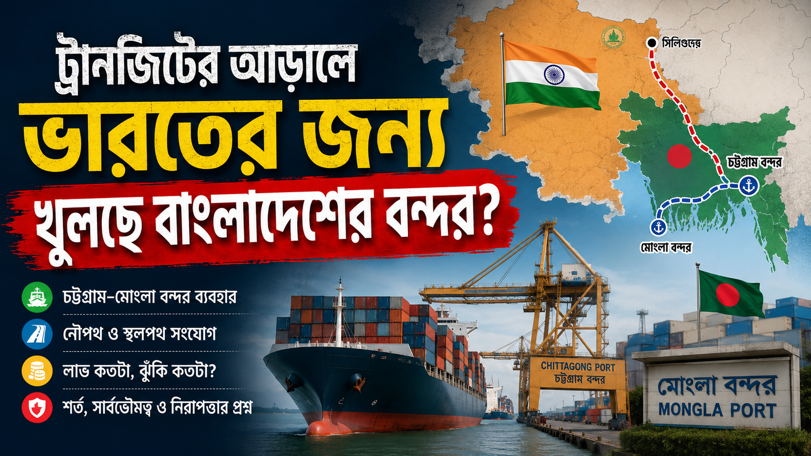 ট্রানজিটের আড়ালে ভারতের জন্য খুলছে বাংলাদেশের বন্দর?